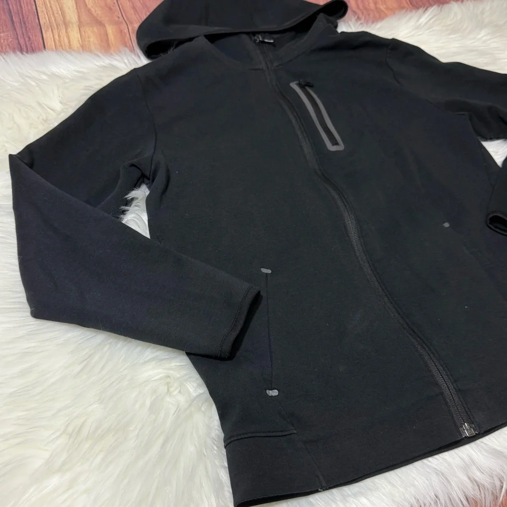 Old Navy Active Dynamic Fleece Boys Size L (10/12) Black Hooded Jacket
